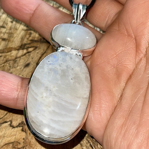 Large Rainbow Moonstone “The Visionary Stone” Pendant 3” - Picture 10 of 16